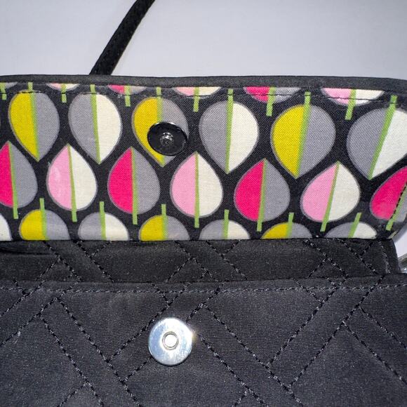 Vera Bradley Bag Small Black Diamond Seams Wallet Bag Purse 7 x 4 x 3 inches - Picture 7 of 9